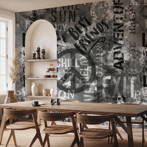 Urban Loft Revival Grunge Typo Grey Black