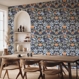 Beach thistle and shells dark navy
