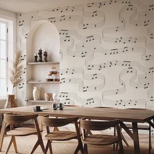Musical Notes Black and Cream White
