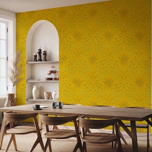 GLAMOUR Tropical Floral Damask - Deep Yellow