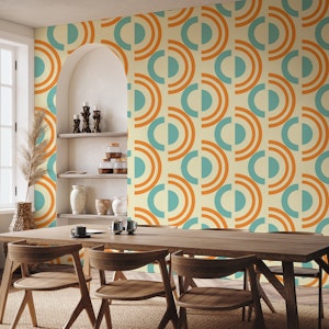Mid-Century Circular Shapes - Orange Blue