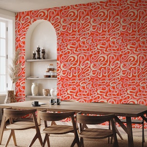 Tangled Stripes Groovy Squiggly Stripe Coral