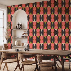 Mid Century Mod Geometric in Pink and Lime
