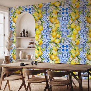 Lemon Blossoms on Ceramic Tiles