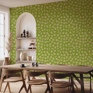 COTTAGE BLOOMS Simple Retro Floral - Green