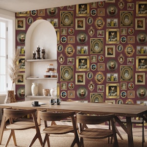 Cat Lovers Portrait Collection in Burgundy