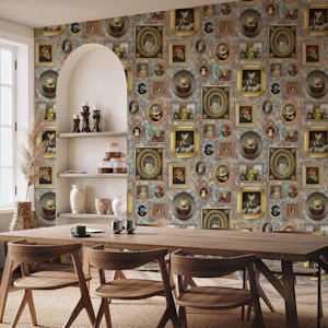 Cat Lovers Portrait Collection in rust blue