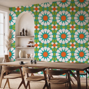 Arabesque art style 12 green and orange