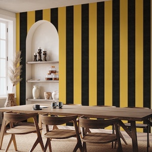 Wide textured stripes - black and yellow