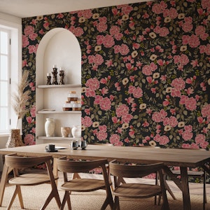 Dark Romantic Pattern - Pink and Charcoal