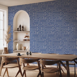 Dashes Dots Ocean Nautical Coastal Blue XL