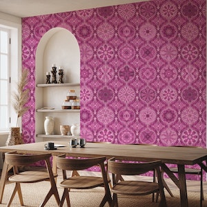 Oriental Tiles Of Morocco Pink Silver