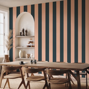 Teal And Peach Scandi Stripes Nursery