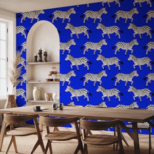 Zebra wallpaper 10 Electric Blue