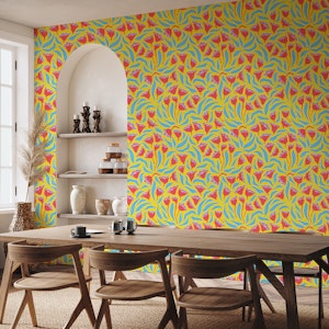 Tulip Pop Bright Retro Groovy Floral Yellow