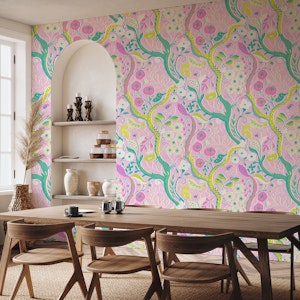 Whimsical Kitschy Floral Garden - Light Pink