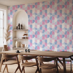 Color Washed Geo Tiles Cotton Candy