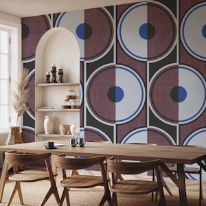 Retro circles dark berry