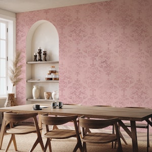 Vintage Chintz Damask Pattern Pastel Pink