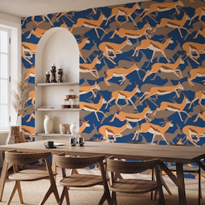 Running Gazelles on Dark Cerulean