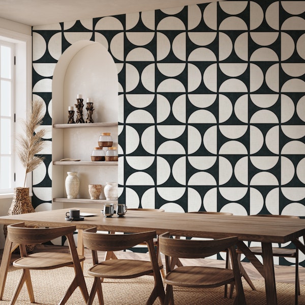 Mid-Century Modern Geometric - Black