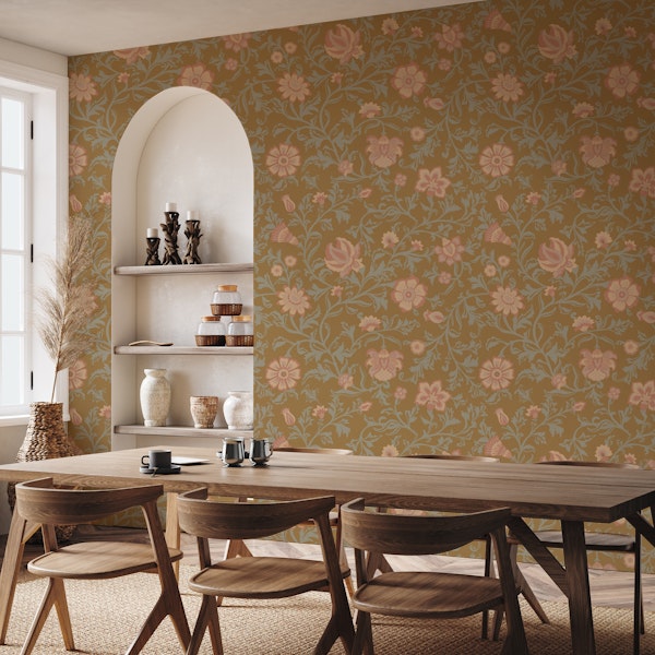 Vintage Golden Garden Florals