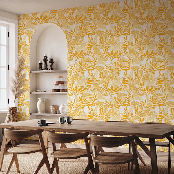 Exotic Tropical Jungle Bright Yellow WP