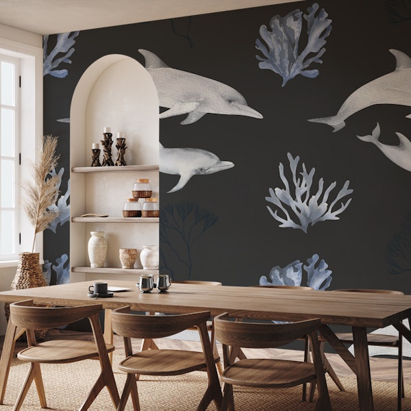 Underwater Dolphin Scene Pattern