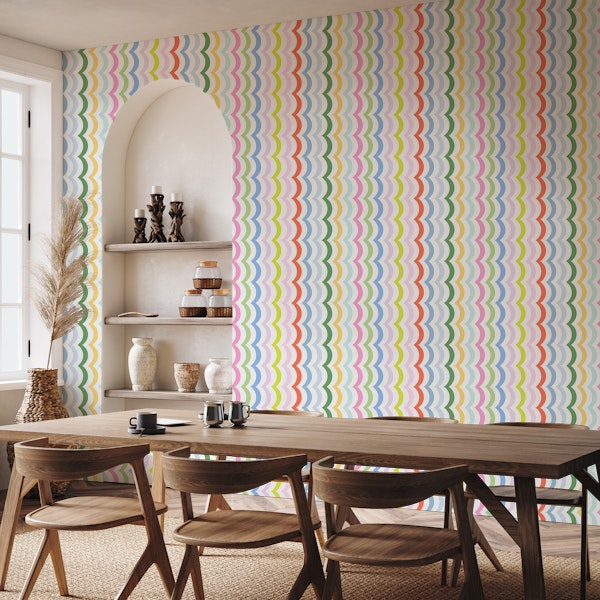 Vertical Scallop Waves - colorful