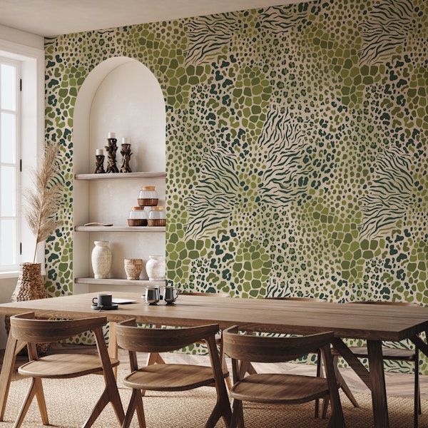 Animal pattern mix jungle green