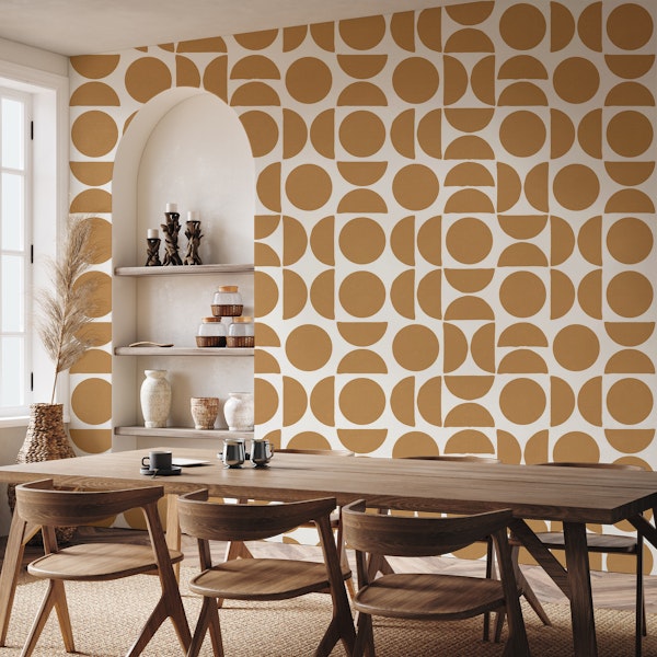 Texture circle shapes Mustard