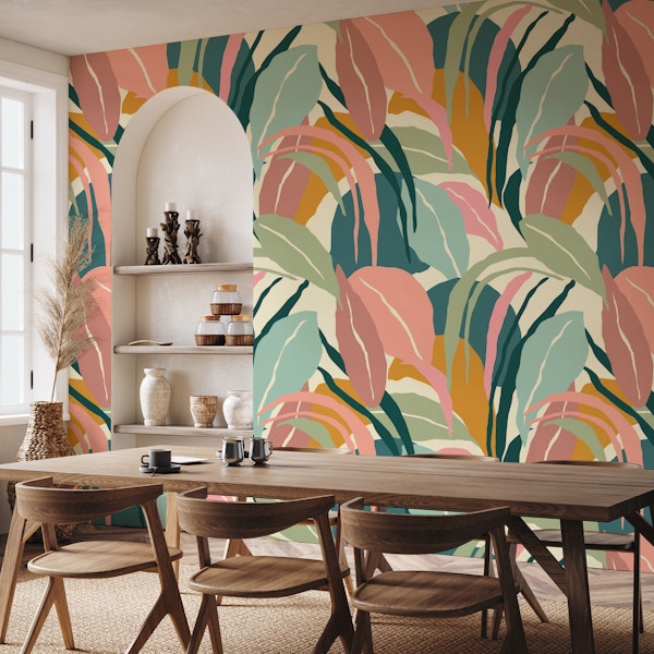 Pastel jungle leaves