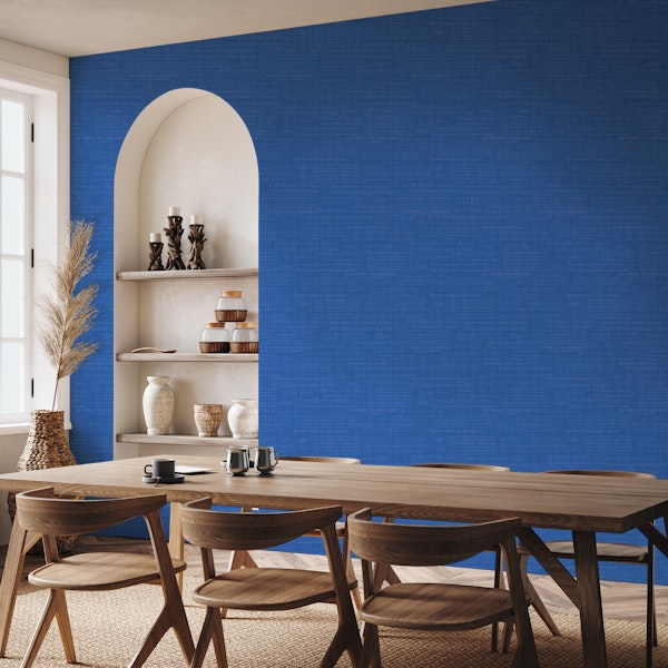 Vintage Italian Scripts Pattern in cobalt blue