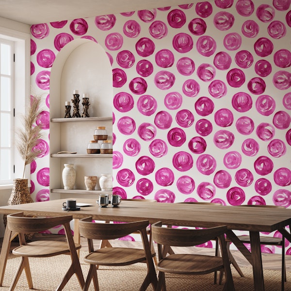 Watercolors Dots - Magenta