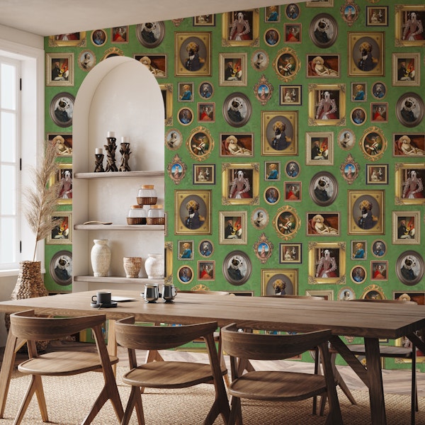 Dog Lovers Portrait Collection in aplle green