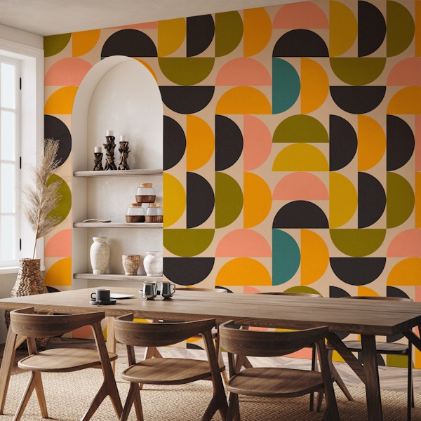 mid century modern geometric color
