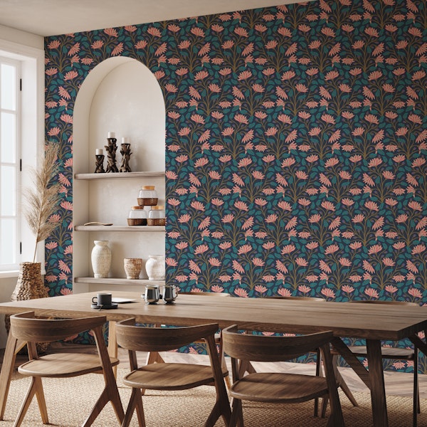 VICTORIANA Vintage Floral - Midnight Blue - Small