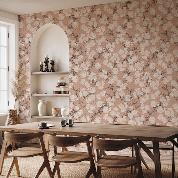 Vintage Japanese Florals and leaves - Blush