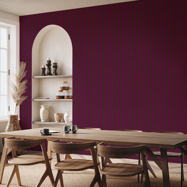 Simple Classic Vertical Stripes Magenta Brown