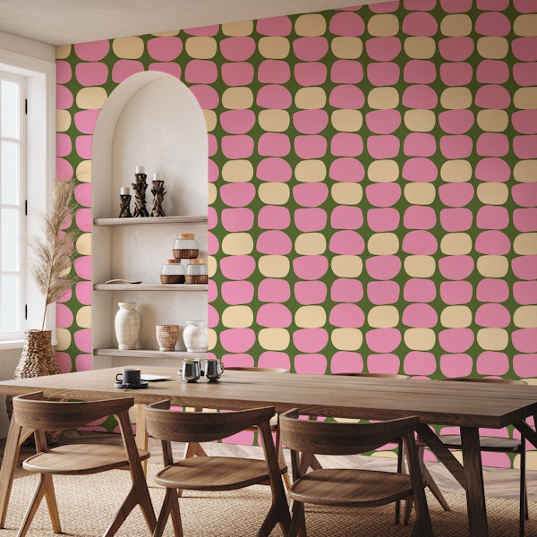 Pink and Green Jellybean Dots