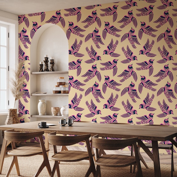 BIRDS FLYING HIGHER Nature Wildlife - Pink