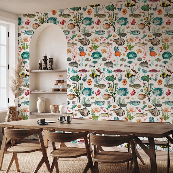 Oceania pattern in white