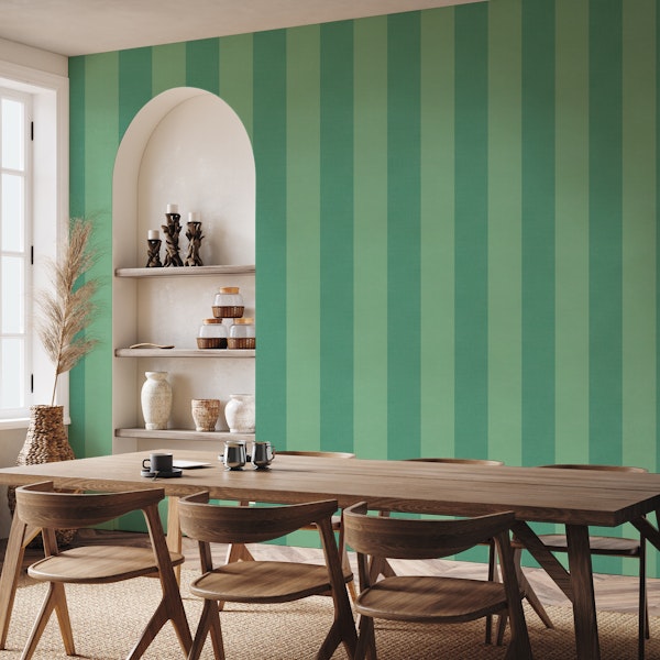 Wide textured stripes - green