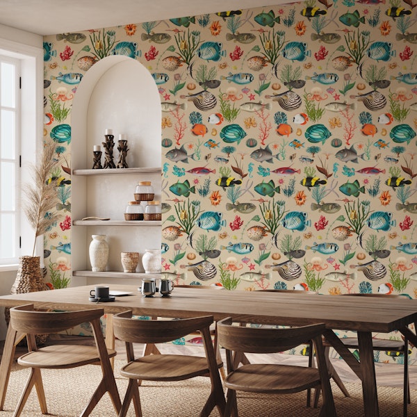 Oceania pattern in beige