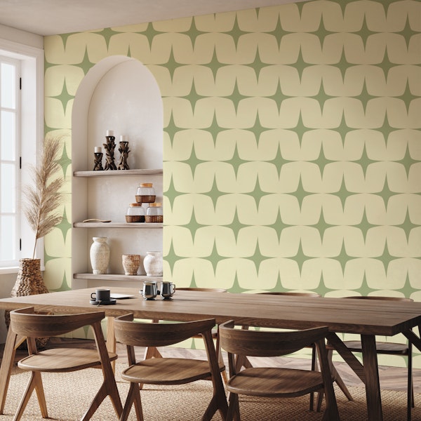 Starburst Sage Ivory - Mid Century Modern