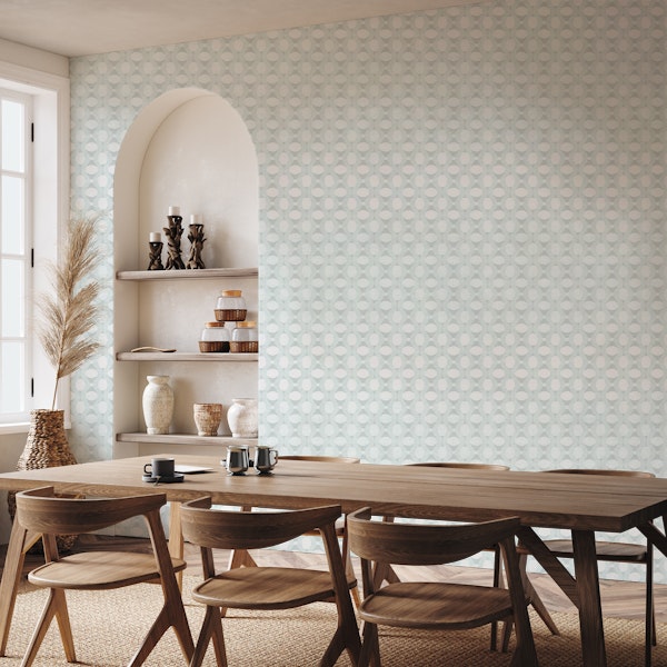 Modern retro geometric light silver grey