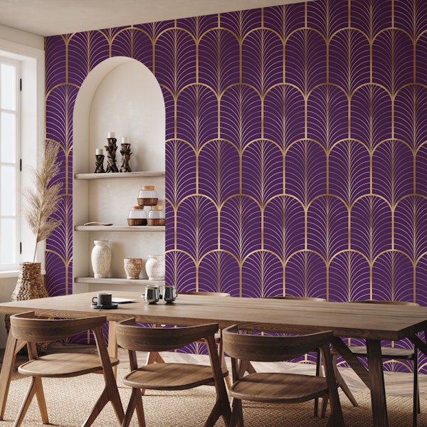 Art Deco Art 6 gold and dark purple