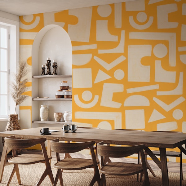 Large Geo Abstraction Shapes Sunny Yellow