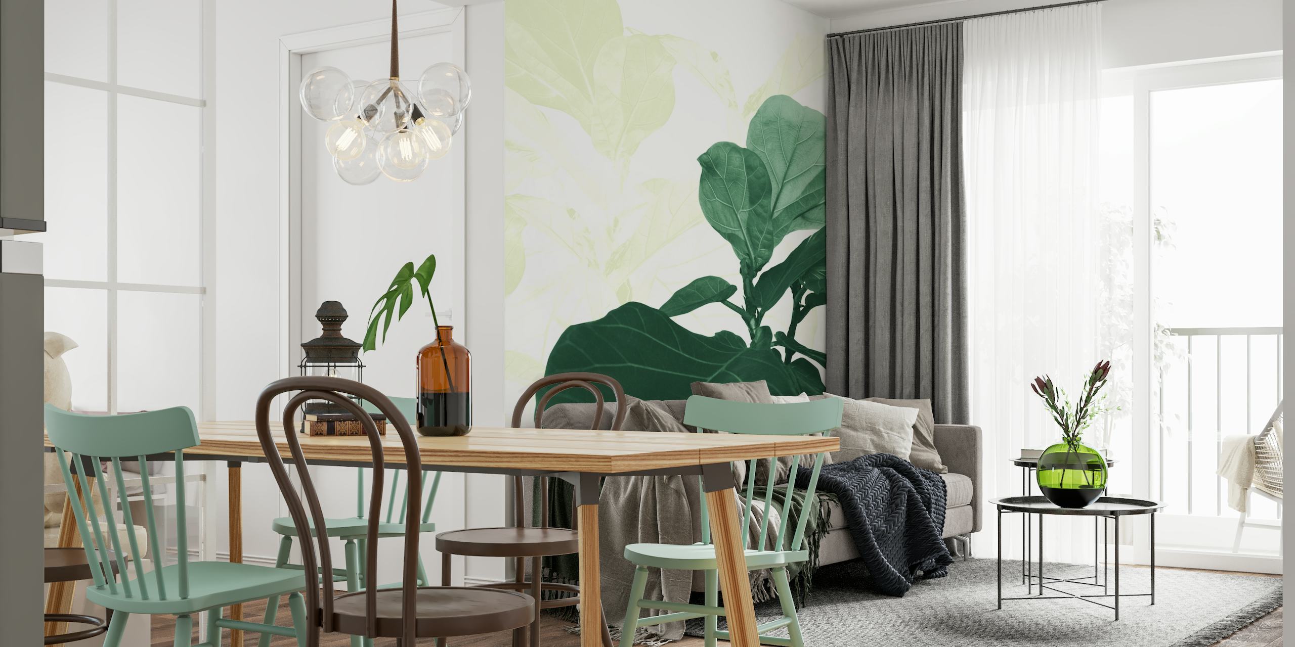 Soft Olive Green Fiddle Leaf 1 ταπετσαρία