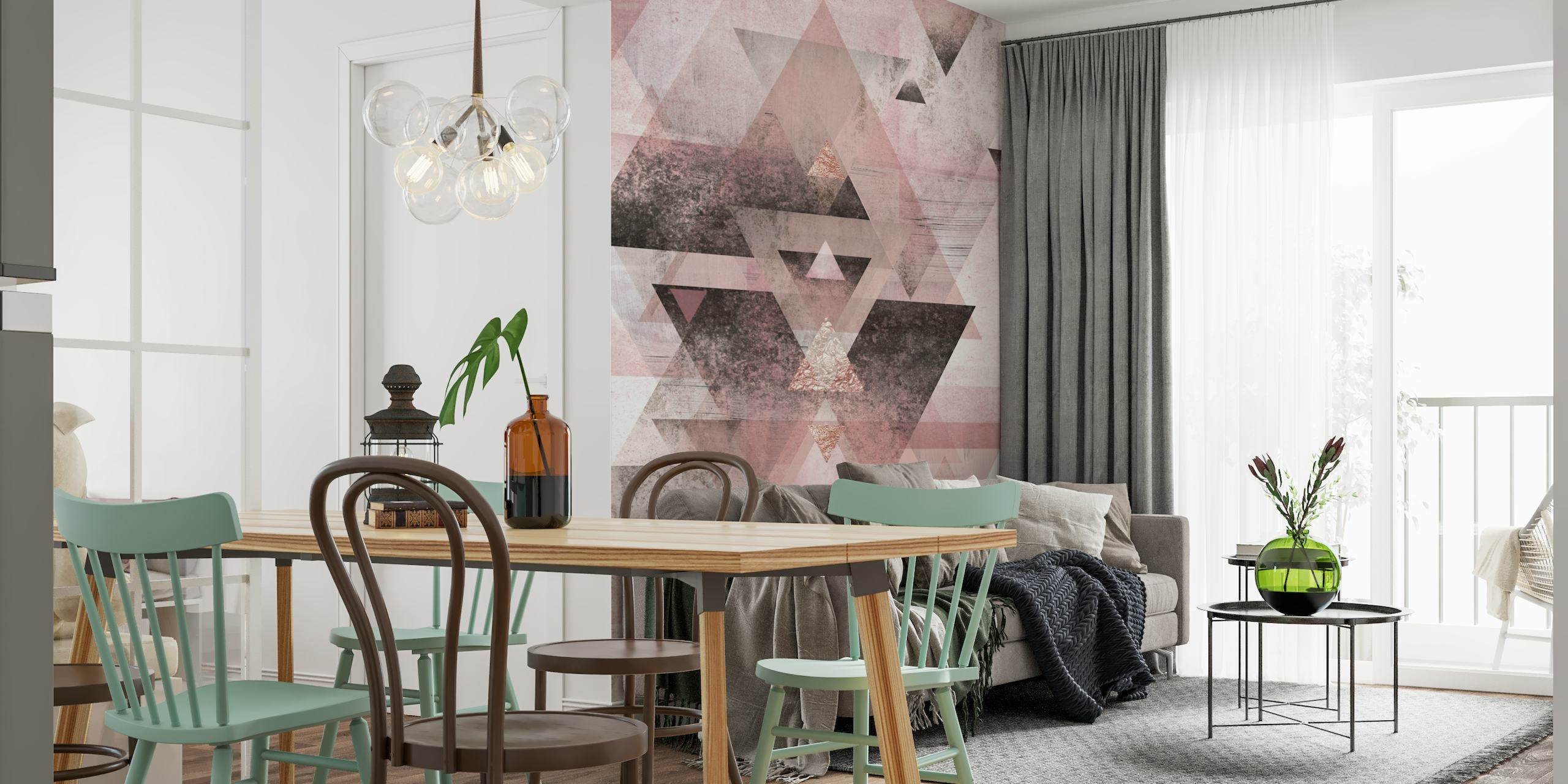 Pink Geometric Design tapetit
